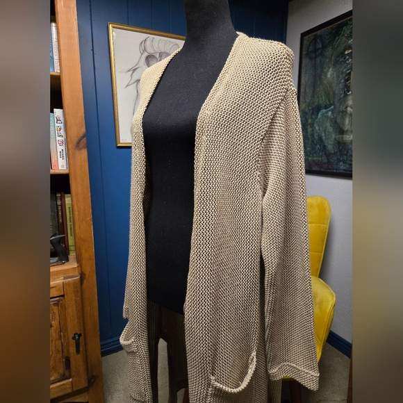 Signature Weekend Long Open Knit Cardigan Size 2X - Picture 3 of 9
